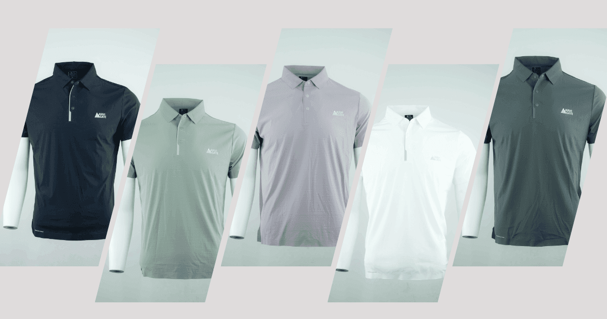 Five Navigate Speed Limit T-Shirts in navy, sage green, blush pink, white, and charcoal, displayed on mannequins in a clean, angled layout. Designed for comfort, performance, and modern style.